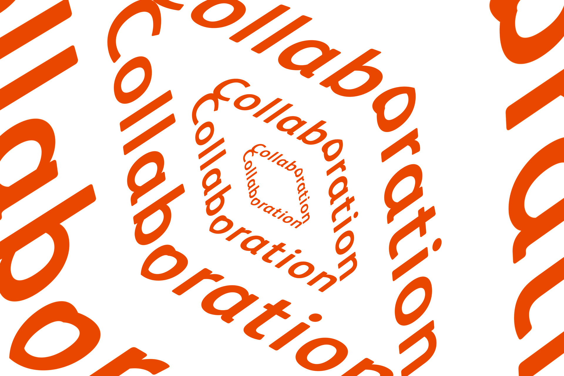 Diamond shaped graphic with the word 'Collaboration'